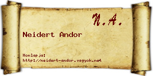 Neidert Andor névjegykártya
